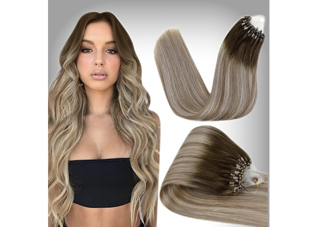 Extensii Microring Par Ondulat Balayage #9/Silver/#9
